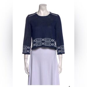 Maje Blue Patterned Women's Sweater